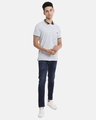 Shop Men's White Striped Cotton Polo T-shirt