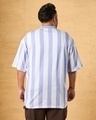 Shop Men's White & Blue R12 Race Club Striped Plus Size Polo T-shirt-Design