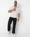 Shop Men's White & Lavender Striped Oversized Plus Size Shirt-Full