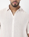 Shop Men's White & Lavender Striped Oversized Plus Size Shirt