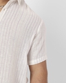 Shop Men's White & Lavender Striped Oversized Plus Size Shirt
