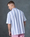 Shop Men's White & Blue R12 Race Club Striped Polo T-shirt-Design