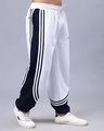 Shop Men's White & Navy Striped Relaxed Fit Joggers-Design