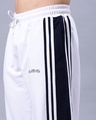 Shop Men's White & Navy Striped Relaxed Fit Joggers