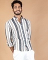 Shop Men's White Striped Shirt-Front