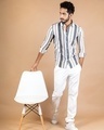 Shop Men's White Striped Shirt-Full