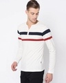 Shop Men's White Striped Slim Fit T-shirt-Design
