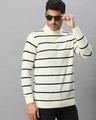 Shop Men's White Striped Sweater-Full