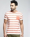 Shop Men's White Striped T-shirt
