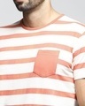Shop Men's White Striped T-shirt
