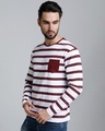 Shop Men's White Striped T-shirt
