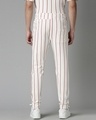 Shop Men's White Striped Track Pants-Design