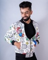 Shop Men's White Super Mario All Over Printed Relaxed Fit Velvet Jacket-Design