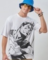 Shop Men's White Superman Graphic Printed Oversized T-shirt-Front