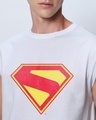 Shop Men's White Superman Logo Graphic Printed Oversized Vest