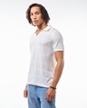 Shop Men's White Textured Flatknit Polo T-shirt-Design