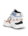 Shop Men's White & Tan Orange Chroma Kick Color Block High-Top Sneakers-Design