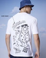 Shop Men's White The Flintstones Graphic Printed Oversized T-shirt