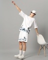 Shop Men's White The Great Wave Printed Oversized Fit Co-ordinates