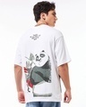 Shop Men's White The Real Warrior Graphic Printed Oversized T-shirt-Front