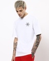 Shop Men's White Think Like a Pro Typography Oversized T-shirt-Full