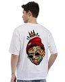 Shop Men's White Thug Life Graphic Printed Oversized T-shirt-Front
