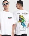 Shop Men's White Too Alien For Earth Graphic Printed Oversized T-shirt-Front