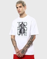 Shop Men's White Torque Graphic Printed Oversized T-shirt-Front