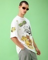 Shop Men's White Troublemaker Fanclub Graphic Printed Oversized T-shirt-Design