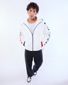 Shop Men's White Typography Oversized Windcheater Jacket-Full