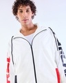 Shop Men's White Typography Oversized Windcheater Jacket