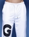 Shop Men's White Typography Relaxed Fit Joggers