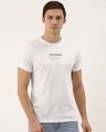Shop Men's White Typography T-shirt-Front