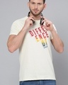 Shop Men's White Typography Slim Fit T-shirt-Front