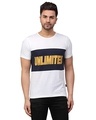 Shop Men's White Unlimited Typography Slim Fit T-shirt-Full