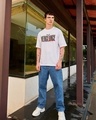 Shop Men's White Vengeance Typography Oversized T-shirt