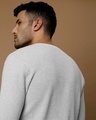 Shop Men's White Waffle Self Designed Slim Fit Sweater-Full