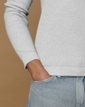 Shop Men's White Waffle Self Designed Slim Fit Sweater