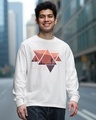 Shop Men's White Wander Geometry Graphic Printed Oversized T-shirt-Front