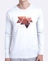 Shop Men's White Wander Geometry Typography T-shirt-Full