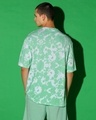 Shop Men's White & Green Wild Nights Graphic Printed Oversized T-shirt-Full