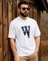Shop Men's White Winner Typography Oversized T-shirt-Front