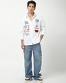 Shop Men's White Woof Graphic Printed Oversized Shirt-Full