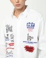 Shop Men's White Woof Graphic Printed Oversized Shirt