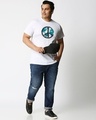 Shop Men's White World Peace Graphic Printed Plus Size T-shirt-Full