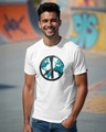 Shop Men's White World Peace Graphic Printed T-shirt-Front
