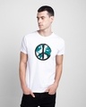 Shop Men's White World Peace Graphic Printed T-shirt-Front