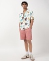 Shop Men's White & Yellow All Over Printed Oversized Shirt-Full