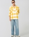 Shop Men's Yellow & White Checked Oversized Shirt-Full