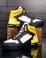 Shop Men's White & Yellow Color Block Casual Shoes-Front